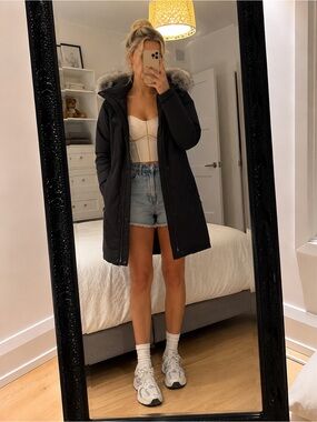 The North Face Black Faux-Fur Trim Puffer Parka